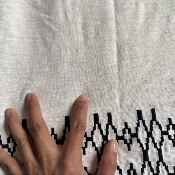 MADEWELL Boxstitch Slub Embroidered White Top Size XS - Picture 10 of 10